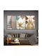 Threefold Glass Set With Colorful Flowers (35x50cm)
