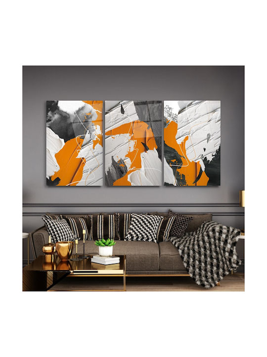 Threefold Glass Set of Colorful Abstract Art (60x90cm)