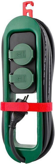 GSC Steckdosenleiste 2 Steckdosen mit Kabel 3,2m Grün