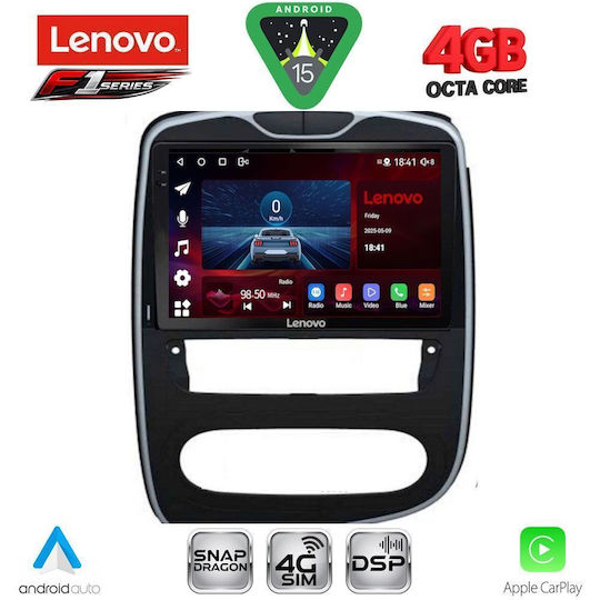 Lenovo Ηχοσύστημα Αυτοκινήτου για Renault Clio 2016-2019 (Bluetooth/USB/WiFi/GPS/Apple-Carplay/Android-Auto) με Οθόνη Αφής 10"