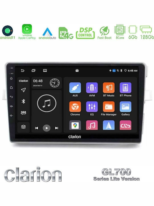 Clarion Car Audio System for Toyota Verso 2009-2018 Bluetooth USB WiFi GPS Apple CarPlay Android Auto with 9" Touch Screen