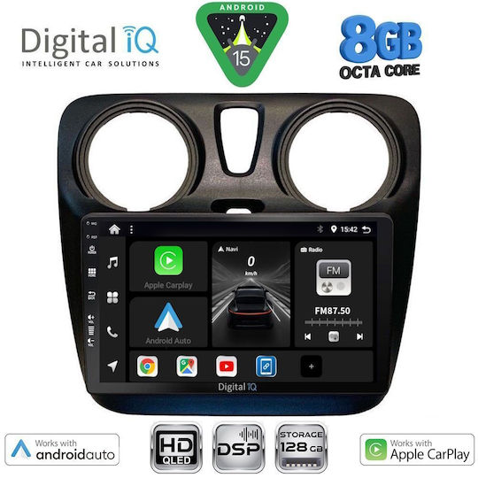 Digital IQ Ηχοσύστημα Αυτοκινήτου για Dacia Dokker 2012-2022 (Bluetooth/USB/WiFi/GPS/Apple-Carplay/Android-Auto) με Οθόνη Αφής 9"