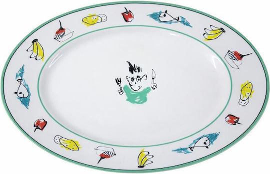 keleman Serving Platter Oval Porcelain Green 24x24cm