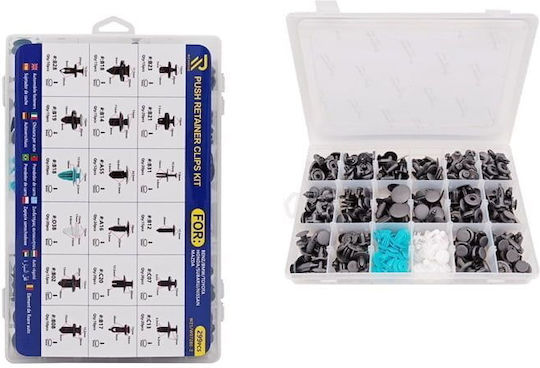 Rchang Универсални Пластмасови Клипсове За Автомобил 299 Бройки Push Retainer Clips Kit