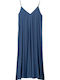 Summer Maxi Evening Dress Slip Dress Satin Open Back Philosophy Blue