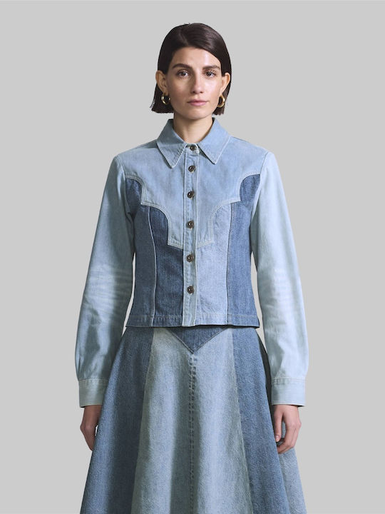 Damen Jean Jacke Blau