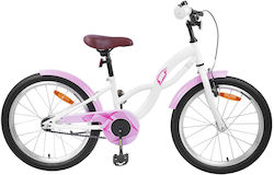 vidaXL 18" Детски Велосипед Градски Бял