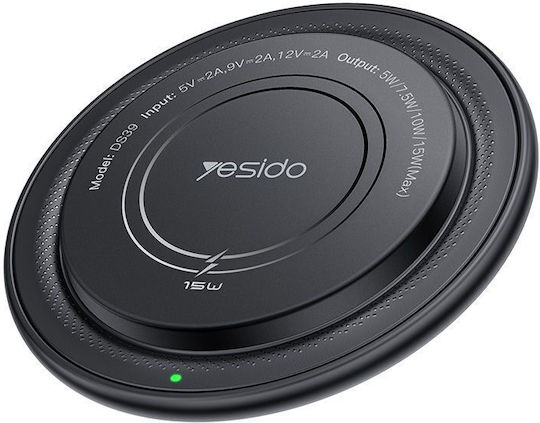 Yesido Wireless Charging Ds39 Type-c Led Indicator 15w Black