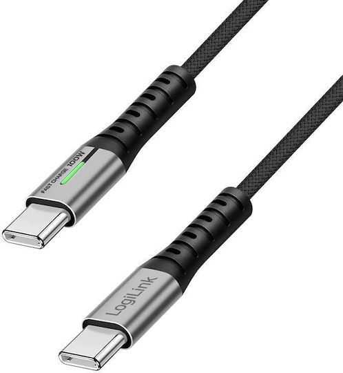 LogiLink USB 3.2 Cable USB-C male - USB-C 100W PD Μαύρο 1m CU0432