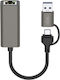 Jager Μετατροπέας USB-A / USB-C male σε Ethernet female 1τμχ XO-HUB018