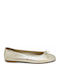 Damen Ballerinas aus Leder in Gold Farbe