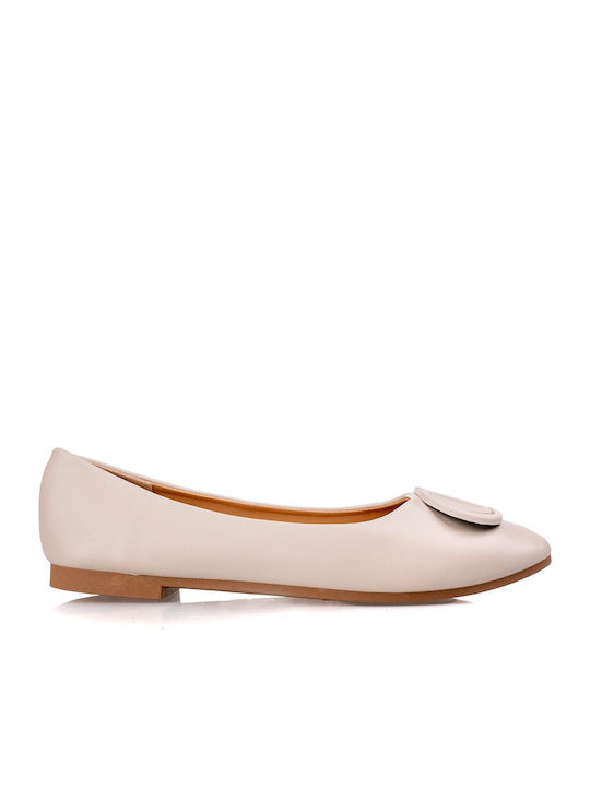 Women's Ballerina Shoes in Beige Colour