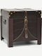 Decorative Trunk Wooden Brown 40x40x40cm