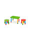 Kids Table Set with Chairs Made of Green Plastic Raki