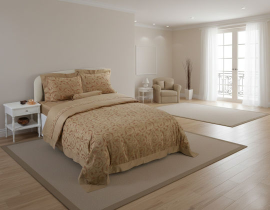 Silk Fashion Hs009 Super-Double Bed Sheets Set 230x250cm 6 Pieces