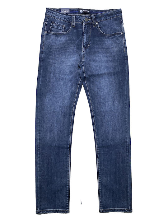 Herren Jeanshose Elastisch Gerade Blau