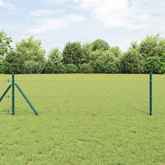 vidaXL Garden Fence Post Made of Steel 5x120x120cm Green