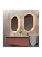 Imex Oval Badezimmerspiegel LED aus Metall 50x90cm Braune