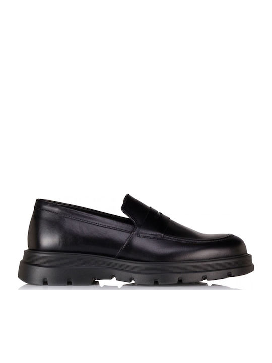 Antonio Shoes Leather Men's Loafers in Black Co...