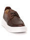 Leather Men's Moccasins In Tabac Brown Color