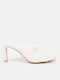 Mules With Thin Heel In White Colour