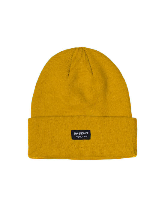 Unisex Beanie Strickmütze in Gelb Farbe