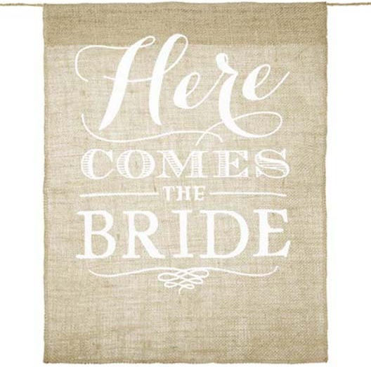 Πινακίδα Γάμου "here Comes Bride"