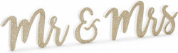 Wooden Gold Mr & Mrs Table Decoration