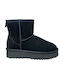 Suede Women's Ankle Boots with Fur Black GY-08228-1-6