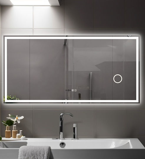 Badezimmerspiegel LED Berührung Vergrößerungsfaktor Spiegellux Aphrodite S-4506 Doppel Rechteckig 600x1000mm