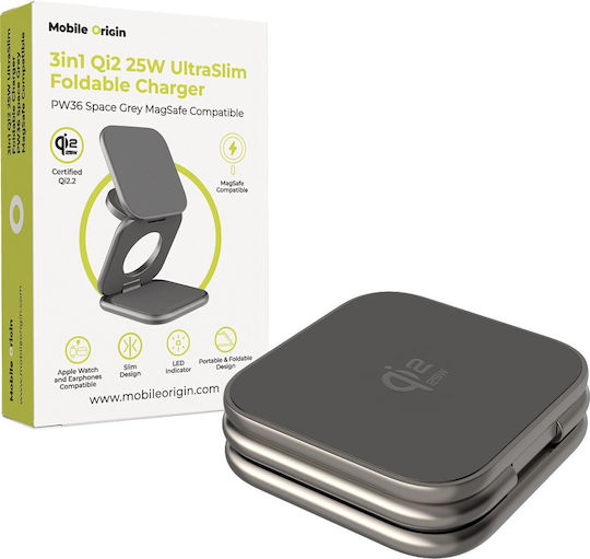 Mobile Origin Φορτιστής Magsafe 25W Space Grey (MO-USF-PW36-GRY)