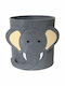 Queen Mother Children's Fabric Storage Basket Elephant Gray 35x35cm