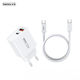 Remax Φορτιστής με Θύρα USB-A και Θύρα USB-C και Καλώδιο USB-C - USB-C 20W Quick Charge 3.0 Λευκός (RP-U120)