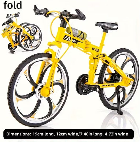 Roza Decorative Bicycle Metal Yellow Miniature Vintage 19cm Home and Office Decoration