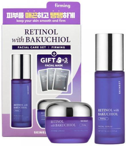 SKIN627 Retinol Cu Bakuchiol Set Îngrijire Pentru Anti-Îmbătrânire Și Hidratare 3 Bucăți
