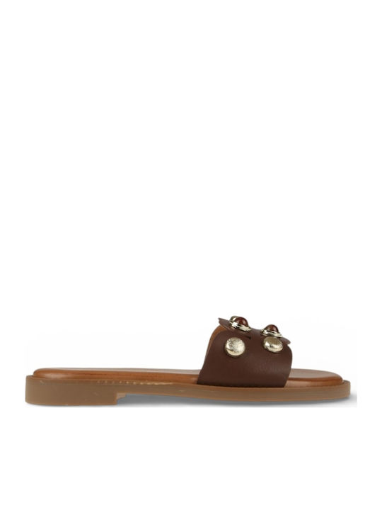 Damen Flache Sandalen Braun