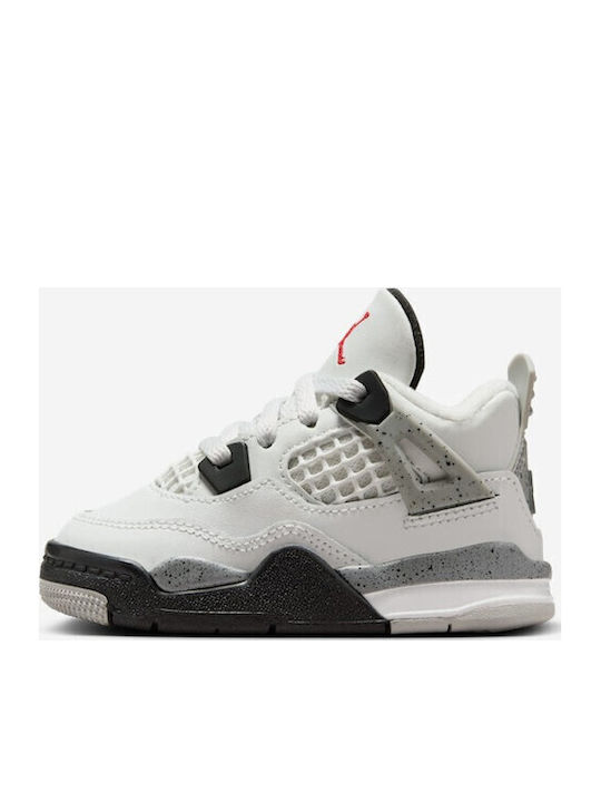 4 Retro Παιδικά Sneakers Λευκά