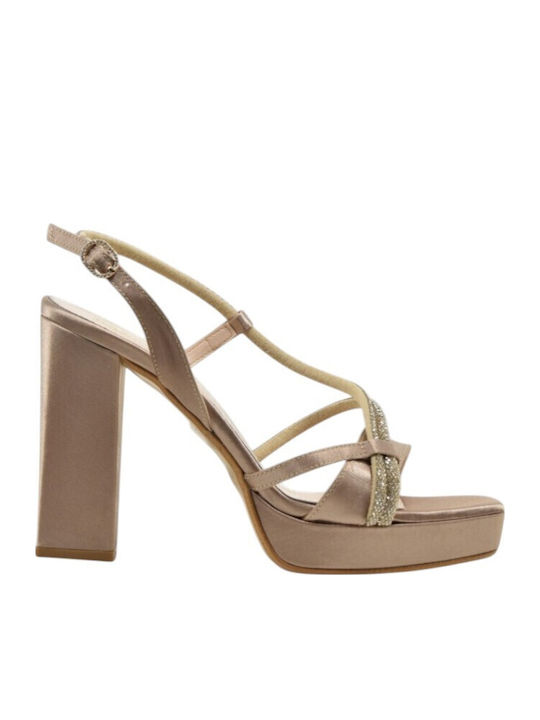 Piedini Damen Sandalen Beiges Stoff 4000+Sand B...