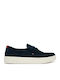 Leather Women's Loafers in Navy Blue Colour