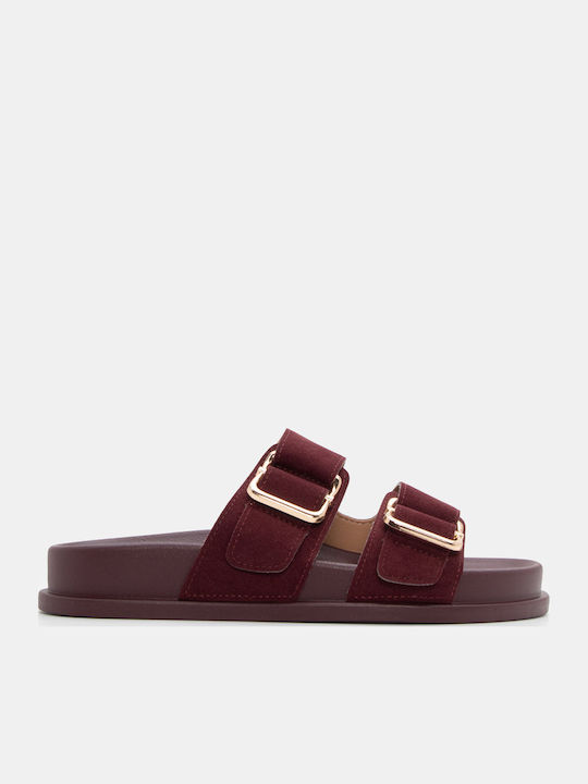 Luigi Women's Flat Sandals Flatforms Burgundy