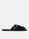Flache Damen Sandalen Schwarz