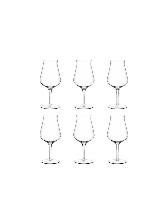 Luigi Bormioli Birrateque Set Pahare pentru Bere din Sticlă cu Picior 420ml 6 Bucăți