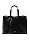 Leather Women's Tote Handbag Black