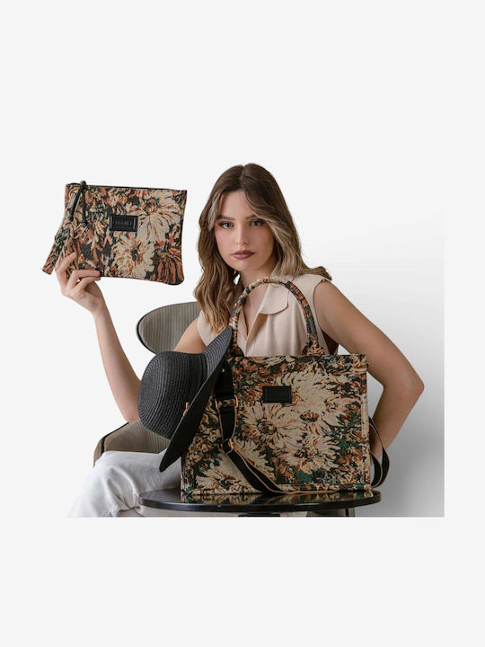 Fragola Stoff Damen Handtasche Handtasche Schwarz