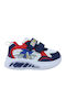 Sport Kids Sneakers with Hook-and-Loop Closure & Lights White
