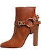 Ghete De Piele Dama Ankle Maro