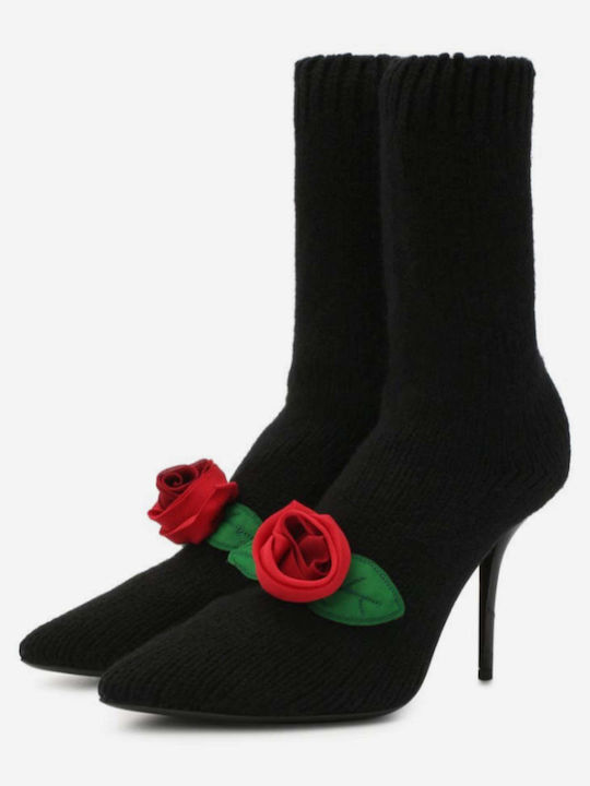 Dolce & Gabbana Leder Damenstiefel Schwarz