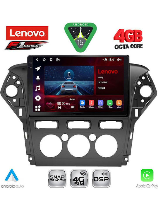 Lenovo Car Audio System for Ford Mondeo 2011-2013 with A/C Bluetooth USB WiFi GPS Apple CarPlay Android Auto with 10" Touch Screen