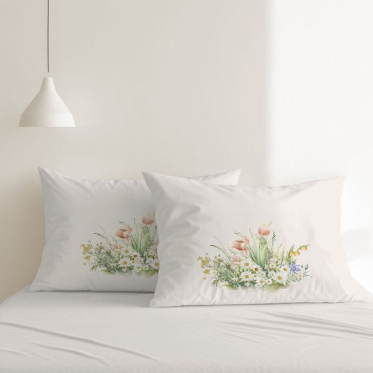 Set 2 3d Pillowcases Flowers Bunnies Eggs 50x70cm Tuli