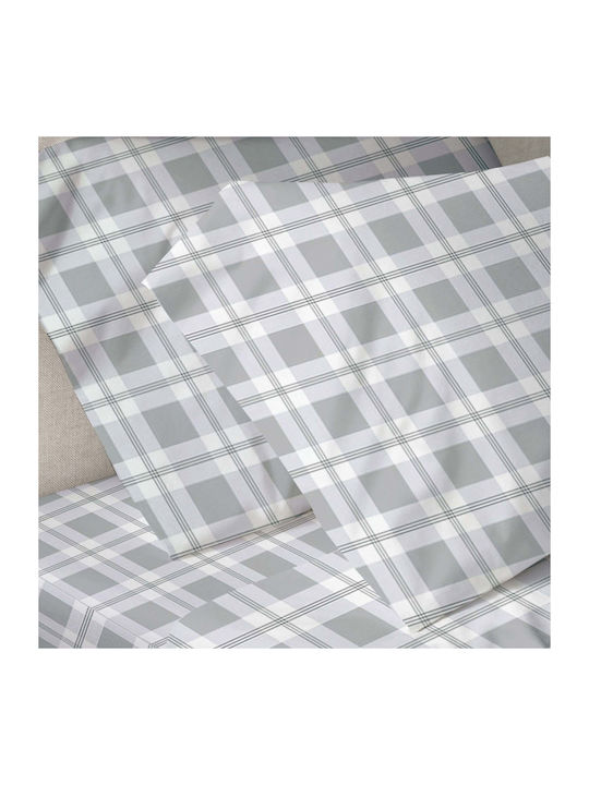 White Fabric Dreamy Σετ Σεντόνια Μονά 160x260εκ. Γκρι (3τμχ)